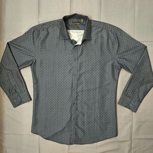 Black Label by Ruffini (Italy) Slim Fit Blue/Gray Button Up Shirt Men’s Large